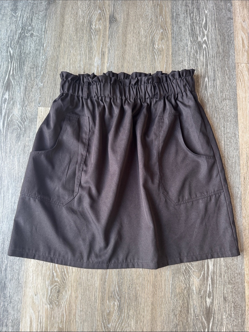 Elastic Waist Pocket Skirt - Black